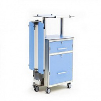 Тумбы медицинские + Двухсторонняя прикроватная тумба из HPL-пластика с откидным надкроватным столиком OLKD 5001