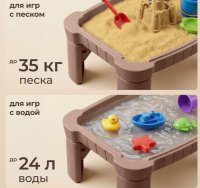 Игровое развивающее оборудование + Песочница UNIX Kids Table / стол с крышкой 96 х 66 см