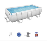 Каркасные бассейны  + Бассейн прямоугольный на стойках Bestway 56441 (ф-тр 5838, к-дж 58094) р 404х201х100, 6478 л