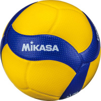 Волейбольные мячи + Мяч вол. "MIKASA V300W", р.5, FIVB Appr, 18 пан, синт.кожа (микрофиб), клееный, бут.кам, желто-синий