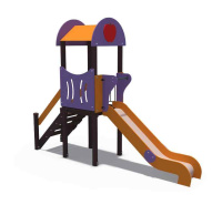 Детские уличные комплексы + Детский игровой комплекс серии солнышко "Лето" (скат металлический) Н-1200 ДИО 03021