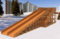 Детские горки + Зимняя горка IgraGrad Snow Fox, скат 18 м мод.3824