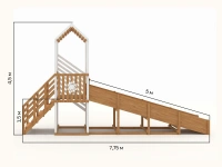 Зимние деревянные горки + Зимняя горка "IgraGrad Snow Fox", скат 5 м без ограждения