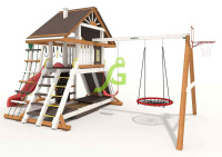 Детские уличные комплексы + Детская площадка IgraGrad Крепость Фани с рукоходом (Дерево) мод.2