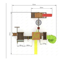 Детские уличные комплексы + Детская площадка IgraGrad Панда Фани Мостик 2 с трубой 2,1м