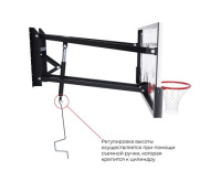Баскетбольные щиты + Баскетбольный щит DFC со съёмным регулятором высоты, стекло 12 мм, 180 х 105 см