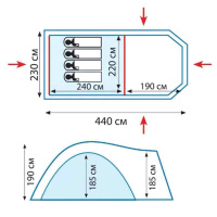  Палатки универсальные + Tramp палатка с большим тамбуром Anaconda 4 V2, песочный