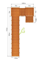 Детские горки + Зимняя горка "IgraGrad Snow Fox", скат 10 м (мод. 2)