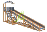 Детские горки + Зимняя горка "IgraGrad Snow Fox (Домик)", скат 10 м мод.2