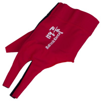 Перчатка бильярдная "Ball Teck 3" (черно-красная, вставка замша), защита от скольжения