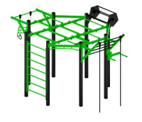 Уличные турники и брусья (Воркаут) + Многофункциональный спортивный комплекс (зеленый) МК 100.01-02