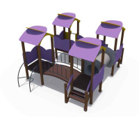 Детские уличные комплексы + Игровой комплекс серии Зефир (металлический скат Н-620) ДИО 10015