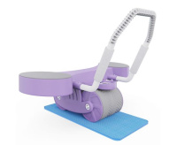 Ролики, упоры для отжиманий + Тренажёр для пресса AB Roller SND-P фиолетовый с ковриком 34 х 17 x 0.6 cм