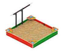 Песочницы + Песочница средняя с навесом Цветок (Ракушки) - ИО 5.01.08-02