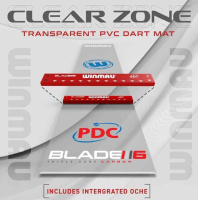 Аксессуары для игры в дартс + Дорожка Winmau Dart Mat Clearzone PVC с рубежом броска