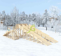 Детские горки + Зимняя горка "IgraGrad Snow Fox", 4 ската, без окраски