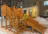 Детские горки + Деревянная зимняя горка "IgraGrad Snow Fox", скат 4 м