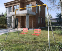 Качели для детских площадок + Качели двойные + ЦЕПНЫЕ качели Romana R.103.28.04 (серый/жёлтый)