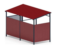 Хозяйственное оборудование + Навес контейнерной площадки для мусора (красный) (2 секции) МФ 55.02.03-04