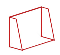 Ворота для мини-футбола + Ворота мини футбольные (красные) (с креплением сетки) - СО 2.60.02-02