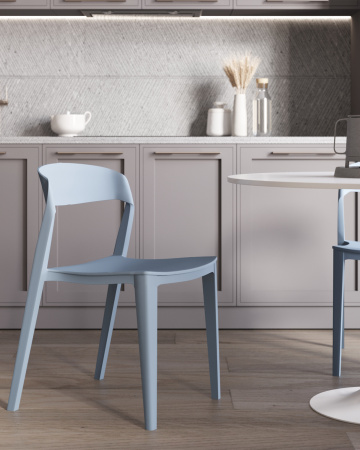 Пластиковые стулья + Стул Moris пластик голубой