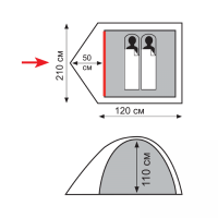  Палатки универсальные + Totem палатка Trek 2 (V2) (зеленый)