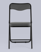 Складные стулья + Складной стул Джонни экокожа серый каркас черный матовый