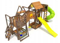 Детские уличные комплексы + Детская площадка IgraGrad Панда Фани Мостик 2 с трубой 2,1м