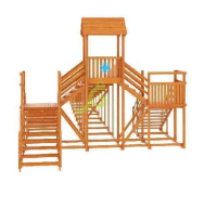 Детские горки + Зимняя деревянная горка "IgraGrad Snow Fox 12 м" с двумя скатами (две лестницы)