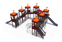 Детские уличные комплексы + Детский игровой комплекс Сити Н-2000 (винтовой скат), Н-1500 ДИО 13070