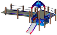 Детские уличные комплексы + Забота Космопорт (космос) горка Н 750 ДОВ 20.14.03-01