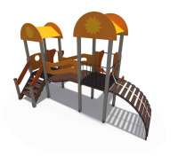 Детские уличные комплексы + Детский игровой комплекс серии солнышко "Зарница" (скаты металлические) Н-1200 и Н-900 ДИО 03030