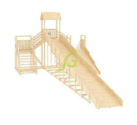 Детские горки + Зимняя деревянная горка "IgraGrad Snow Fox 12 м" две лестницы, без окраски