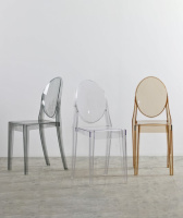 Пластиковые стулья + Стул Victoria Ghost NEW янтарный