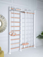 Шведские стенки + ДСК PERFETTO SPORT "Scala in legno con rete" bianco-naturale PS-125