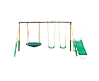 Детские уличные комплексы + Детский комплекс DFC качели, качели-гнездо и горка 94013