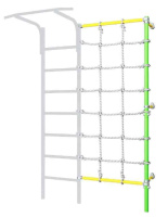 Шведские стенки + Комплект с канатным лазом пристенный Romana Dop7 (6.18.00-45) зелёное яблоко