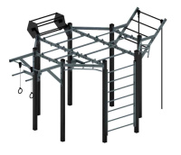 Уличные турники и брусья (Воркаут) + Многофункциональный спортивный комплекс (серый) МК 100.01-03