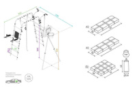 Детские спортивные комплексы для дачи + Дачный комплекс "Fitness" + ГНЕЗДО качели Romana 103.20.05 (серый/жёлтый)