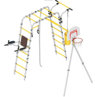 Детские спортивные комплексы для дачи + Дачный комплекс "Fitness" (без качелей) Romana 103.20.05 (серый/жёлтый)