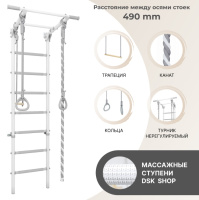 Шведские стенки + ДСК "DSK 3.1" (11.21.7.13.490.05.06-24.2) серый/серый