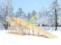 Детские горки + Зимняя горка "IgraGrad Snow Fox", скат 10 м, без окраски