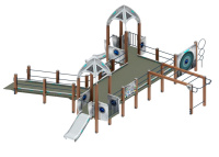 Детские уличные комплексы + Игровой комплекс Забота Космопорт (космос) горка Н 750 ДОВ 20.14.01-02