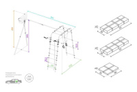 Детские спортивные комплексы для дачи + Дачный комплекс "Акробат 2" + ГНЕЗДО качели-гнездо 80 см Romana R 103.19.05 (серый/жёлтый)