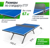 Теннисные столы всепогодные + Антивандальный теннисный стол UNIX Line 14 mm SMC (Blue/Grey)