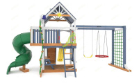 Детские уличные комплексы + Детская площадка IgraGrad Шато с трубой (Дерево) мод.1