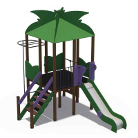 Детские уличные комплексы + Детский игровой комплекс серии джунгли "Дом на дереве" Н-1200 (метал. скат) ДИО 02100