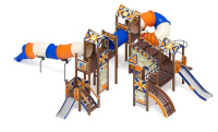 Уличные игровые комплексы для детей + Остров детства (Калейдоскоп) (Винтовой скат) - ДИК 2.01.8.02-45 - Игровой комплекс H=2000, H=1200, Н=750