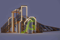 Детские горки + Зимняя деревянная горка "IgraGrad Snow Fox 12 м" с двумя скатами мод.624