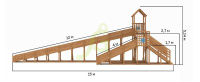 Детские горки + Зимняя деревянная горка "IgraGrad Snow Fox 12 м" с двумя скатами 